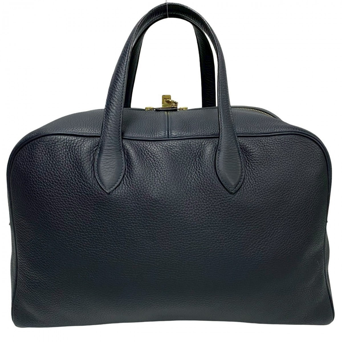 HERMES Boston Duffel bag Taurillon Clemence Navy Victoria 43