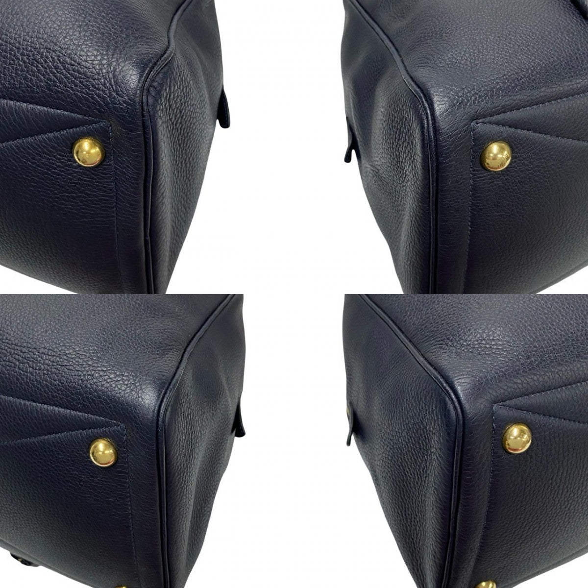 HERMES Boston Duffel bag Taurillon Clemence Navy Victoria 43