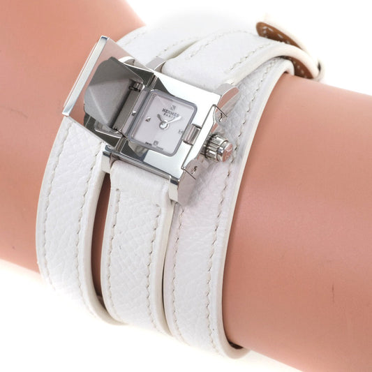 HERMES Watches Quartz ME2.112 Stainless Steel , Leather White Triple Tour Medor Rock White dial Women Used
