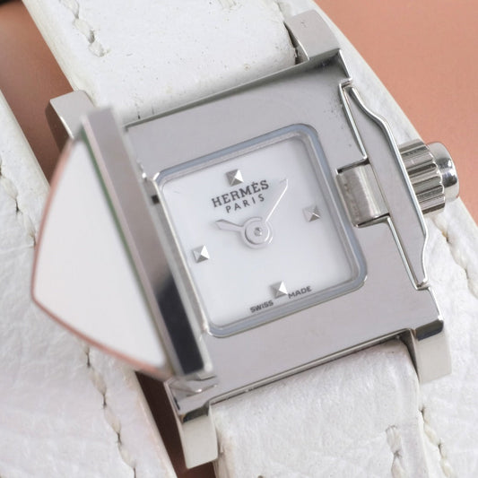 HERMES Watches Quartz ME2.112 Stainless Steel , Leather White Triple Tour Medor Rock White dial Women Used
