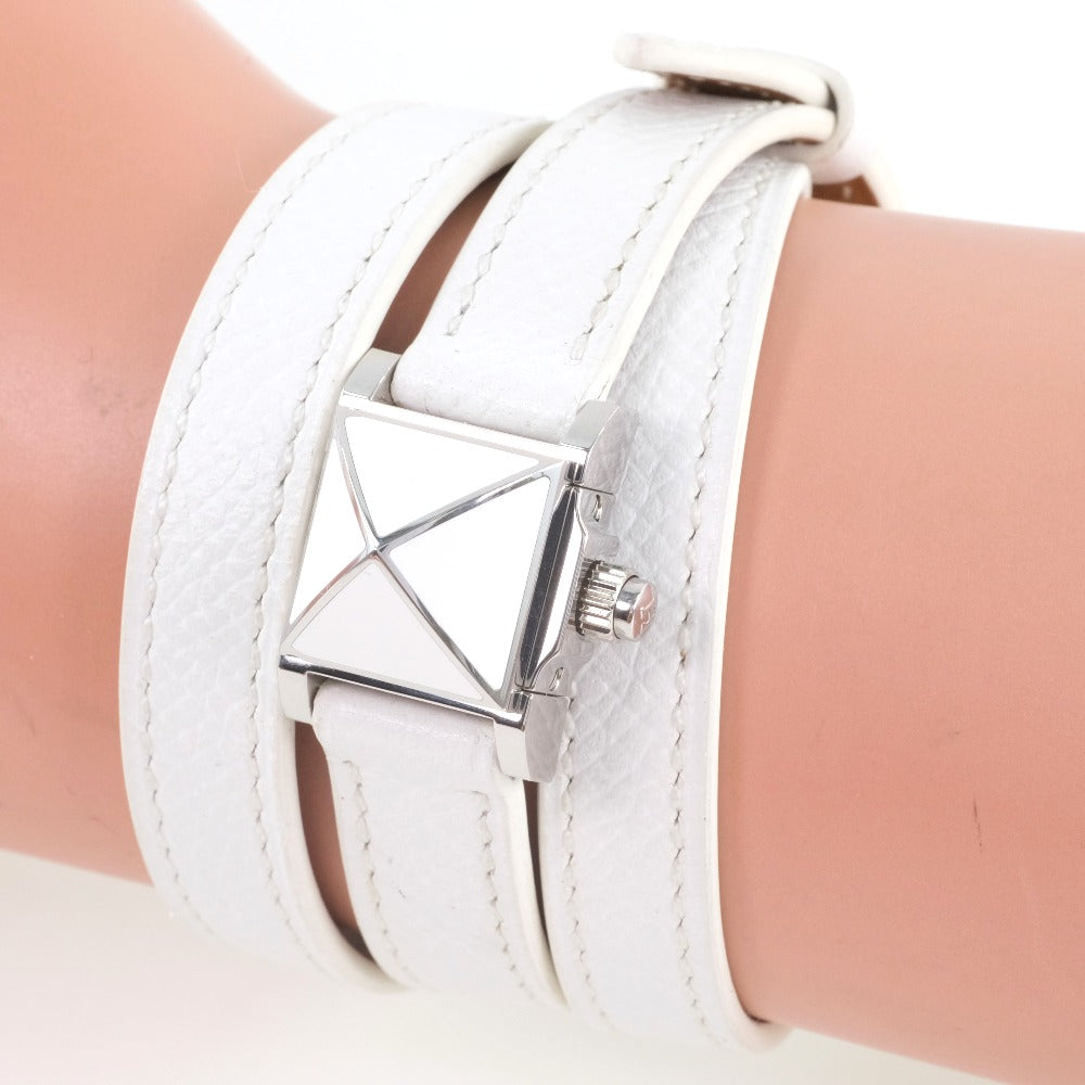 HERMES Watches Quartz ME2.112 Stainless Steel , Leather White Triple Tour Medor Rock White dial Women Used