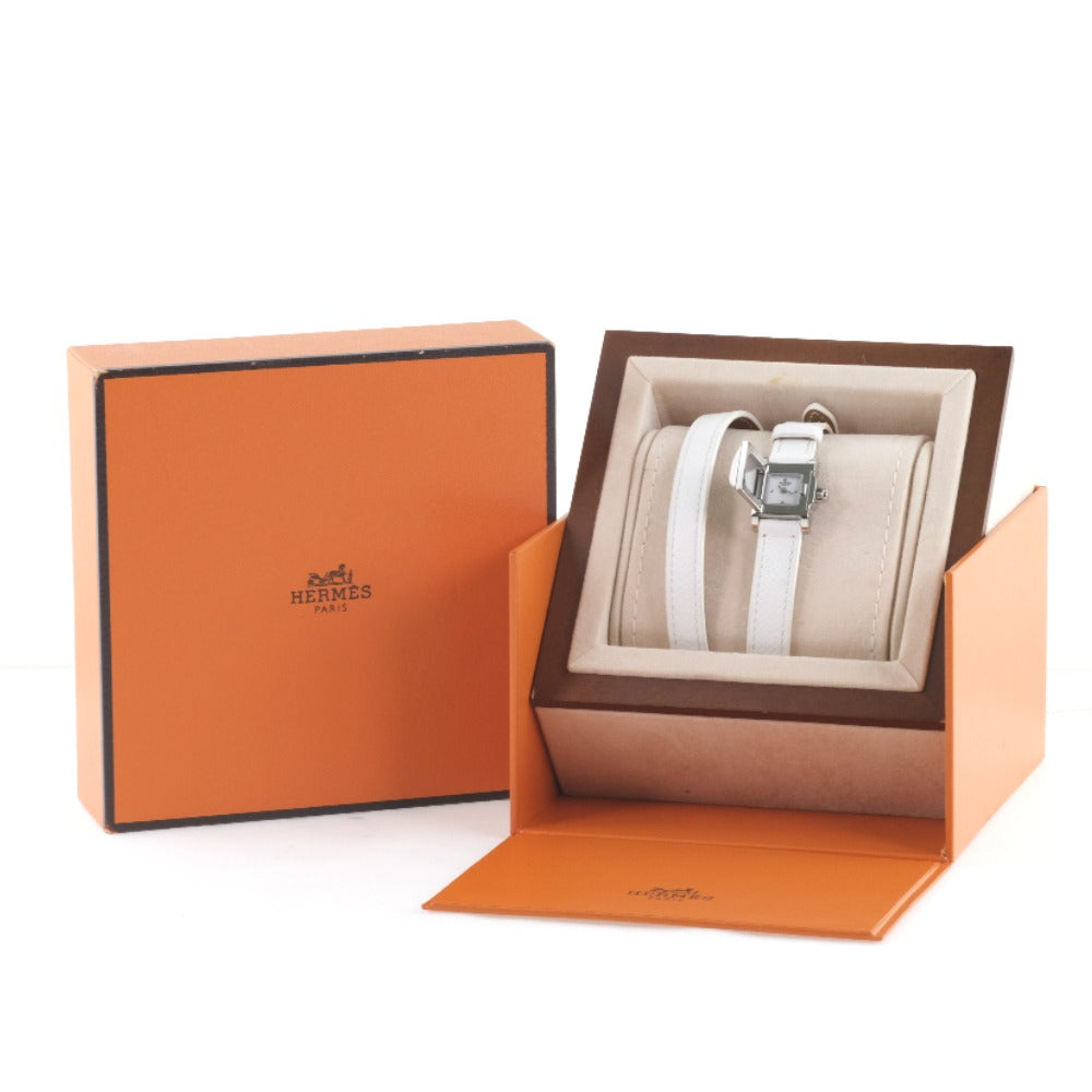HERMES Watches Quartz ME2.112 Stainless Steel , Leather White Triple Tour Medor Rock White dial Women Used
