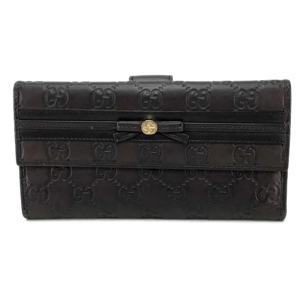 GUCCI Long Wallet Purse 256933 Sima leather Dark brown Guccisima MAYFAIR Women Used