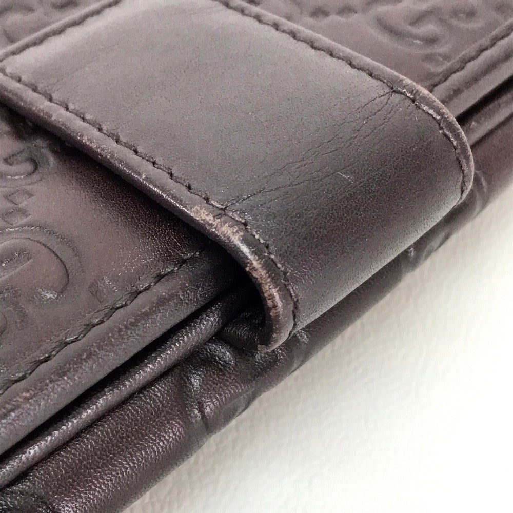 GUCCI Long Wallet Purse 256933 Sima leather Dark brown Guccisima MAYFAIR Women Used