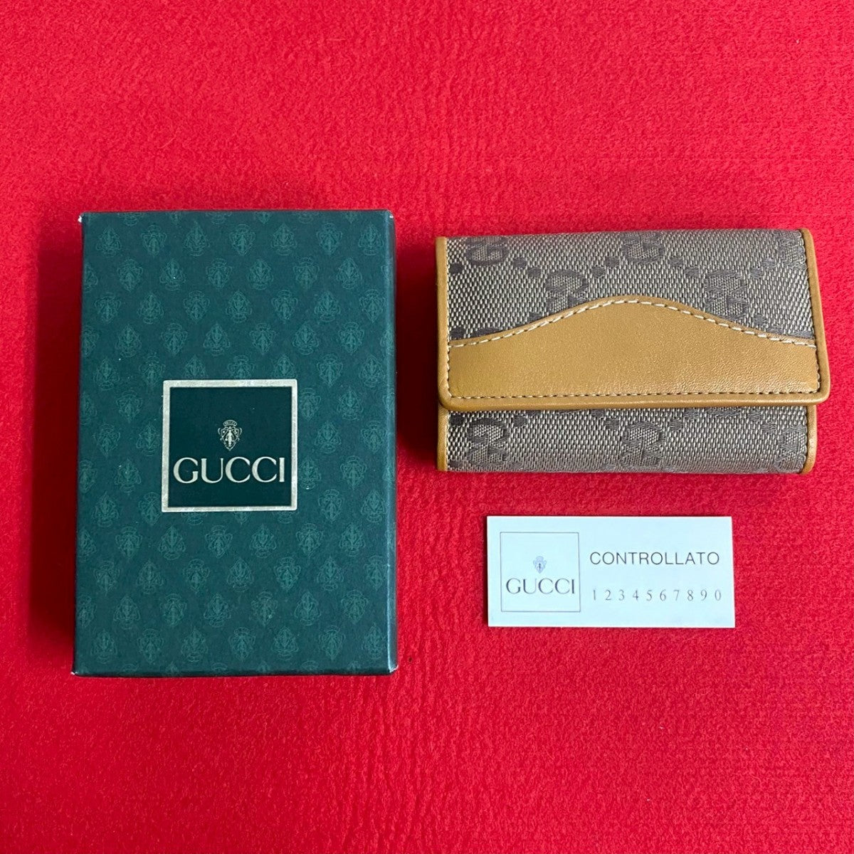 GUCCI Key case Key holder  canvas Brown