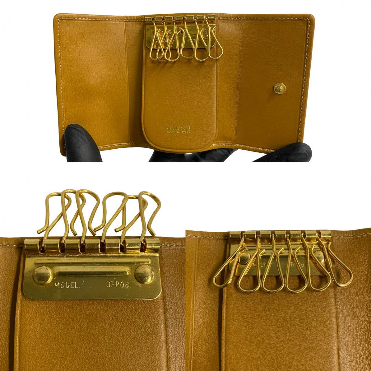 GUCCI Key case Key holder  canvas Brown