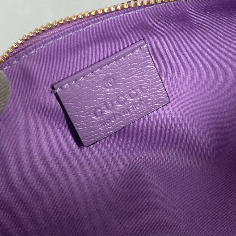GUCCI pencil case 662130 leather purple Tian Flora Print Women Used