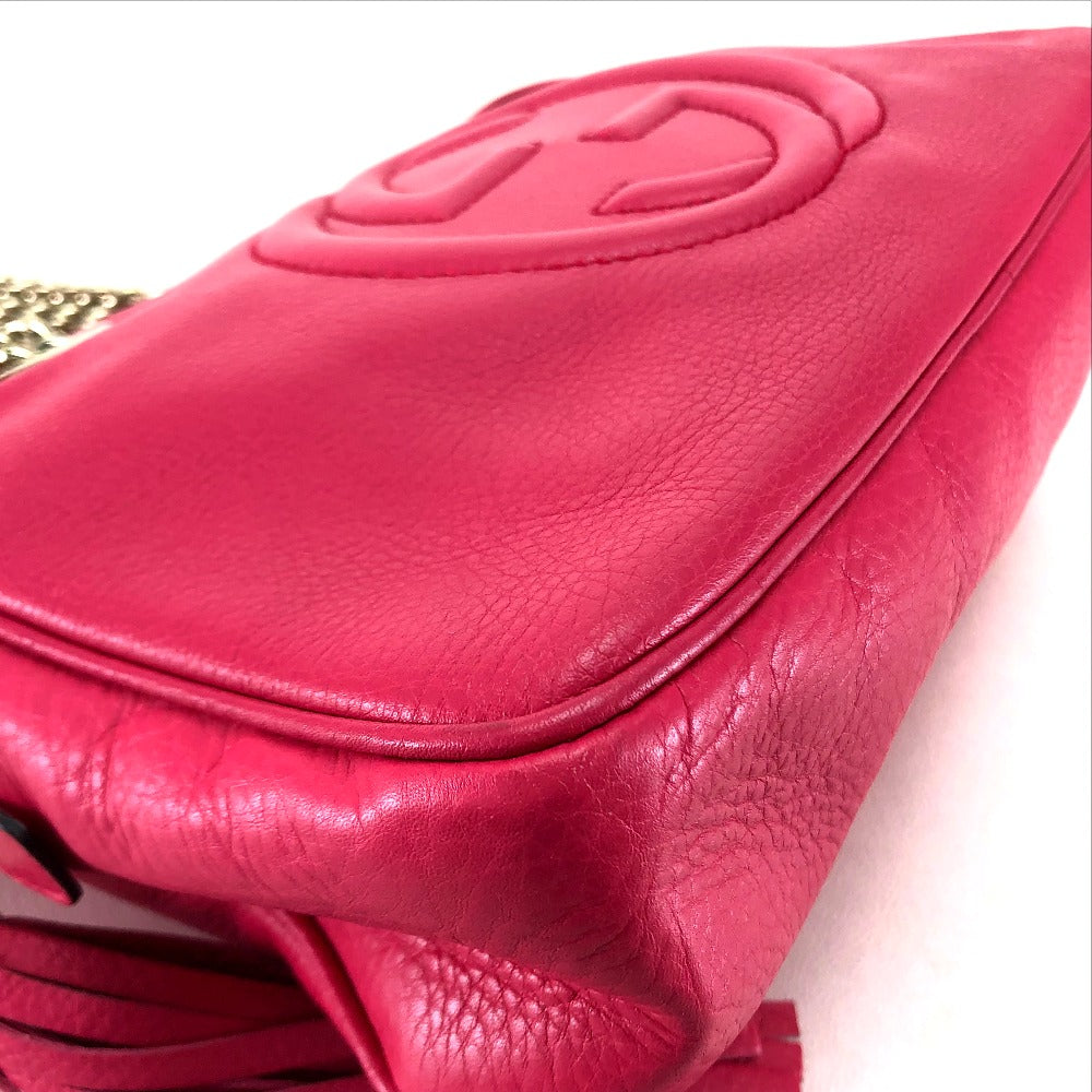 GUCCI Shoulder Bag 308983 leather pink Interlocking G SOHO (Soho) Women Secondhand