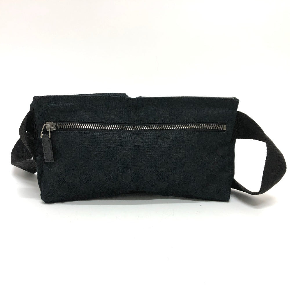 GUCCI Waist bag 162962 GG canvas black GG canvas W pocket Women Used