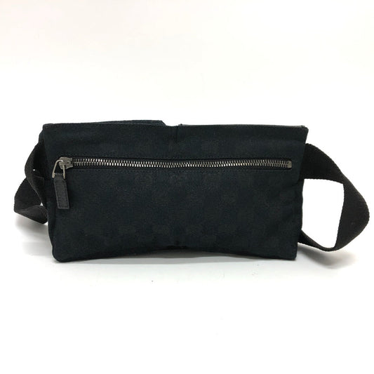 GUCCI Waist bag 162962 GG canvas black GG canvas W pocket Women Used