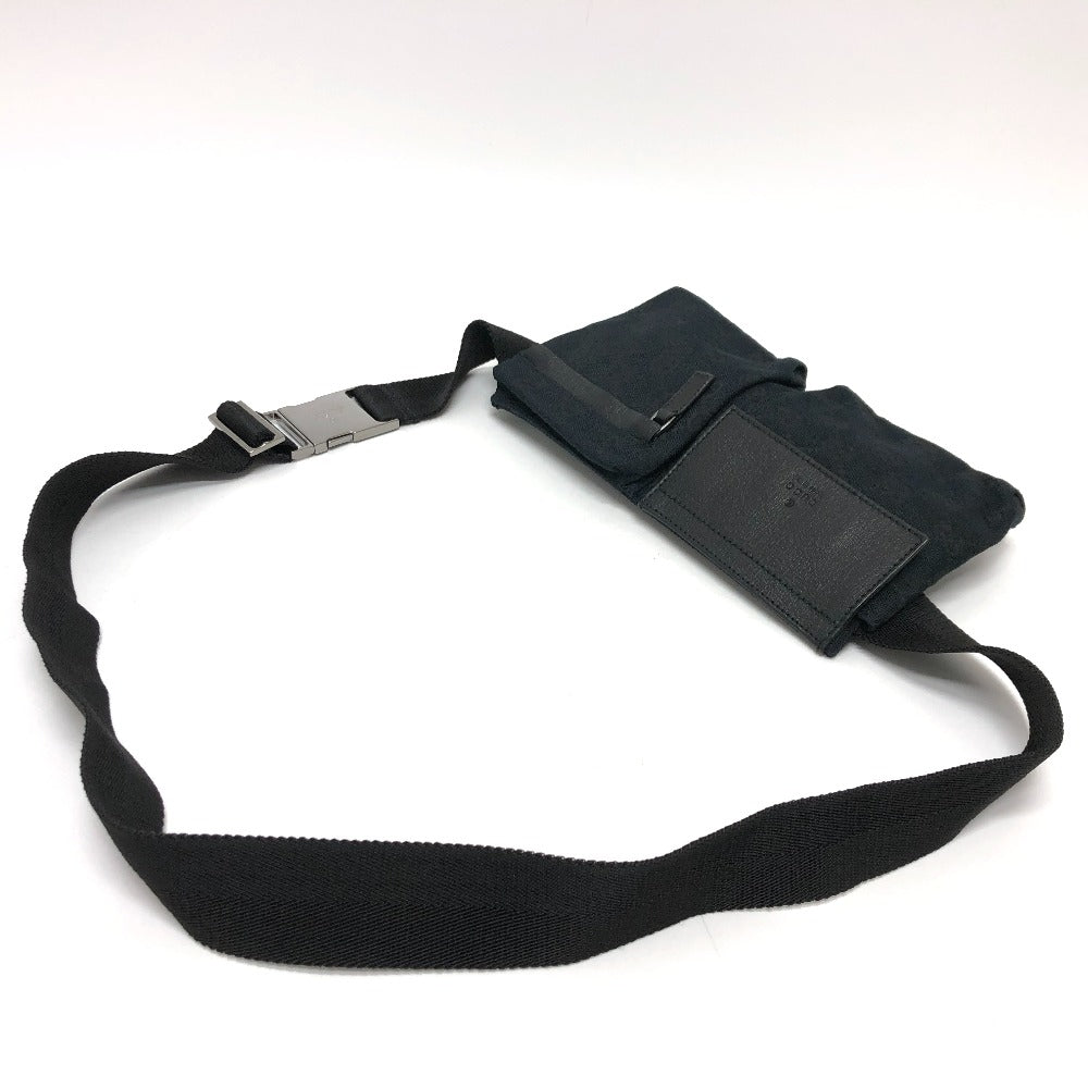 GUCCI Waist bag 162962 GG canvas black GG canvas W pocket Women Used