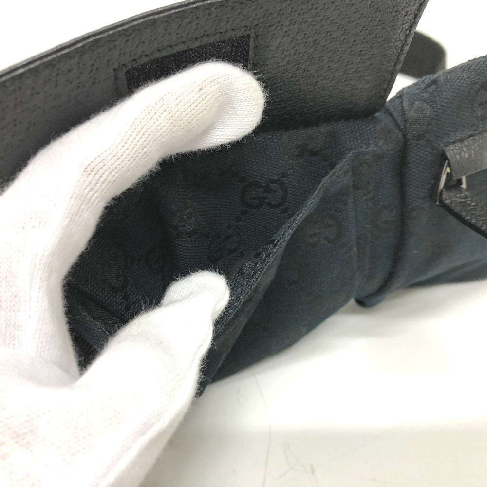 GUCCI Waist bag 162962 GG canvas black GG canvas W pocket Women Used