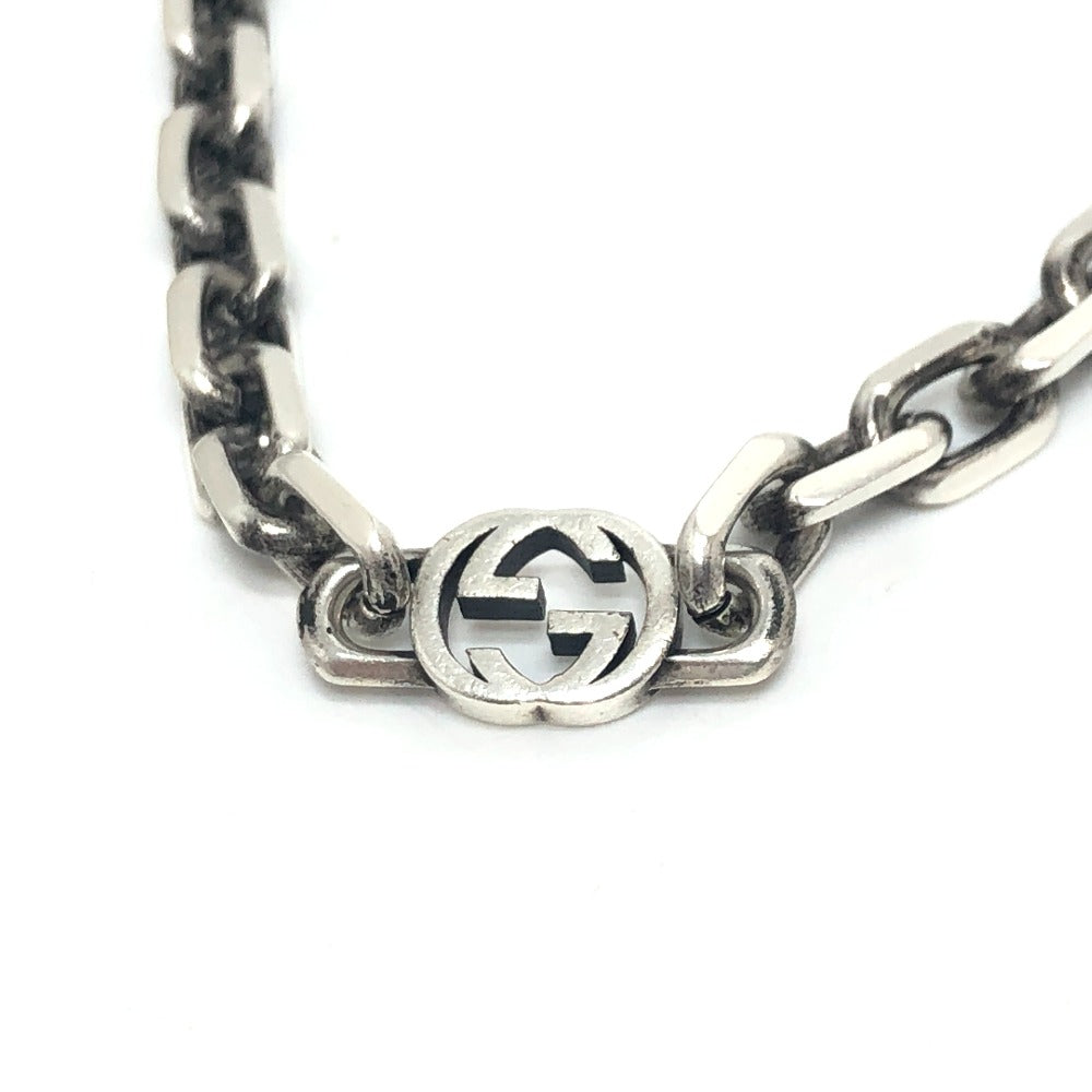 GUCCI Necklace SV925 Silver Interlocking G mens Used