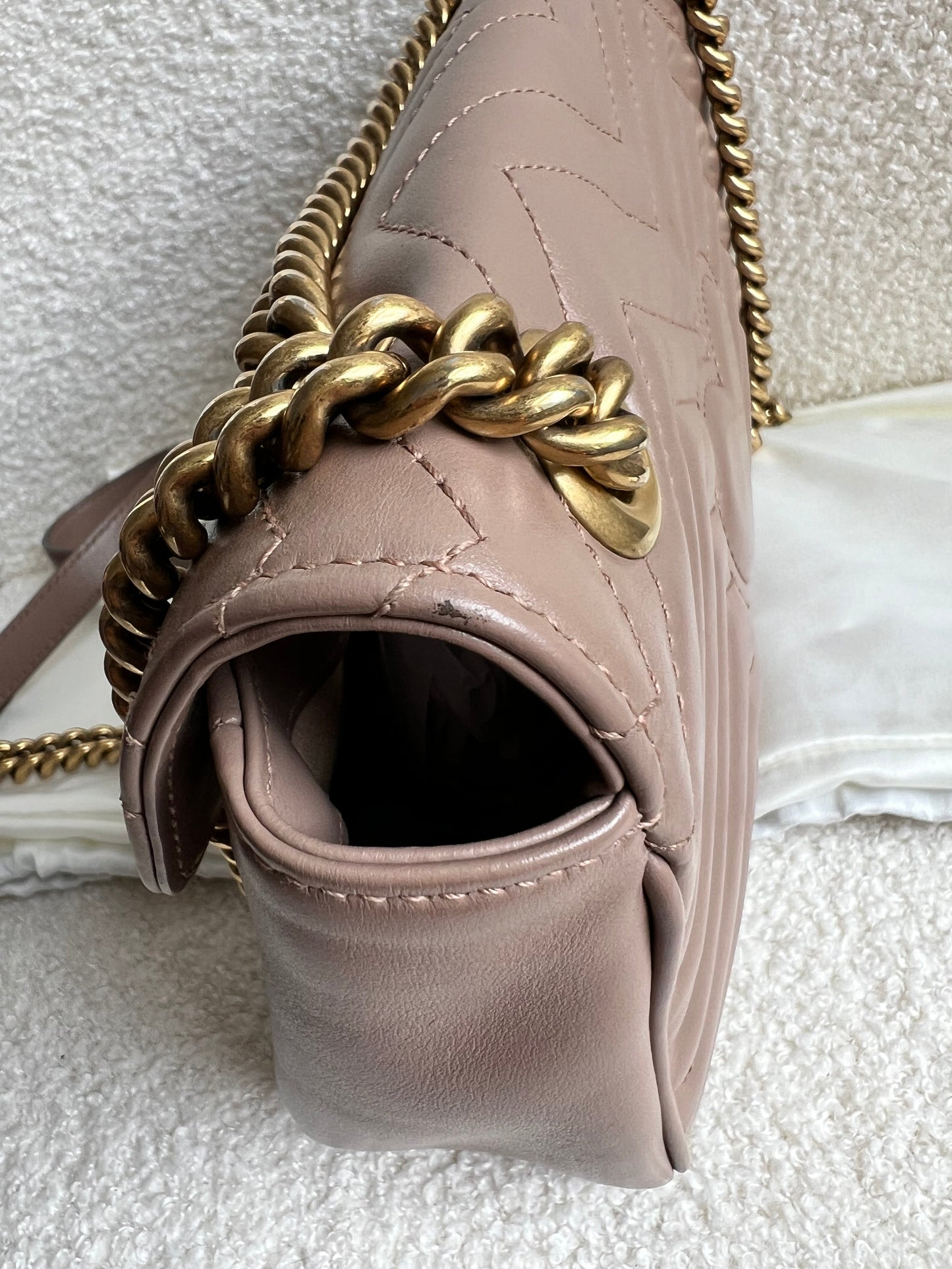 Gucci GG Dusty Pink Marmont Small Shoulder Bag (RRP £2070)