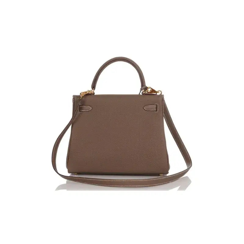 HERMES Kelly elephant gray Togo leather Bag (25,28) Handbag