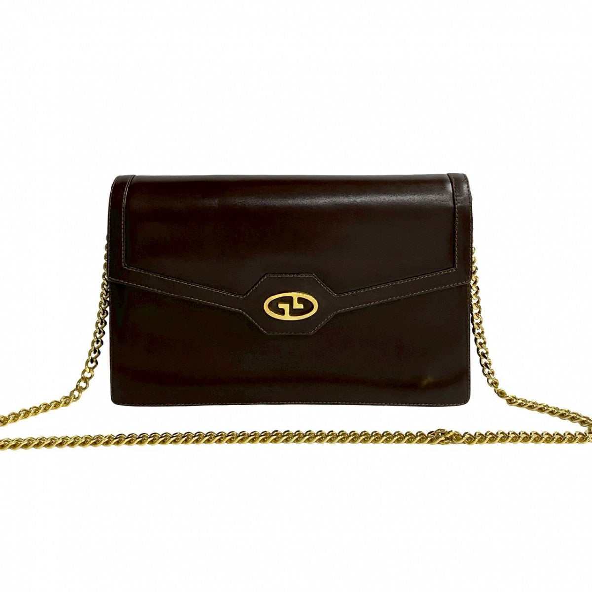 GUCCI Shoulder Bag Calfskin Brown