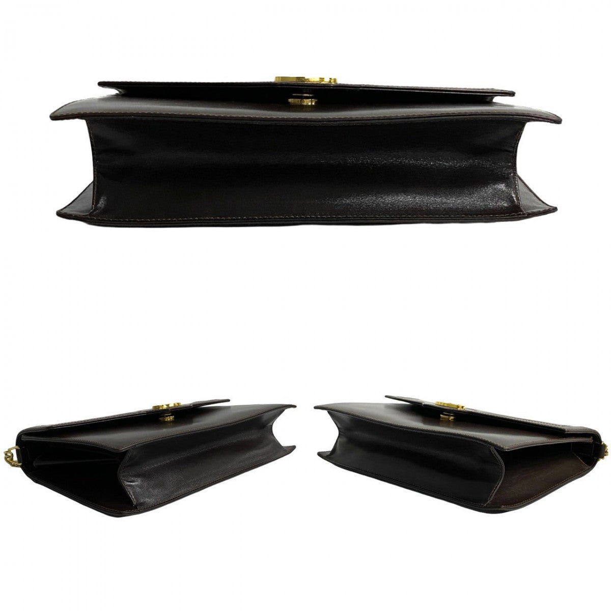 GUCCI Shoulder Bag Calfskin Brown