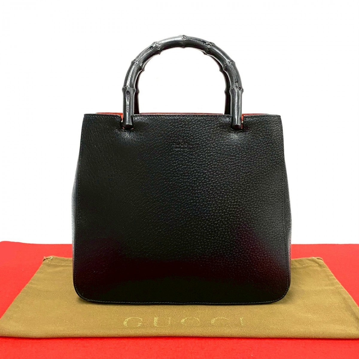 GUCCI Handbag leather black Bamboo