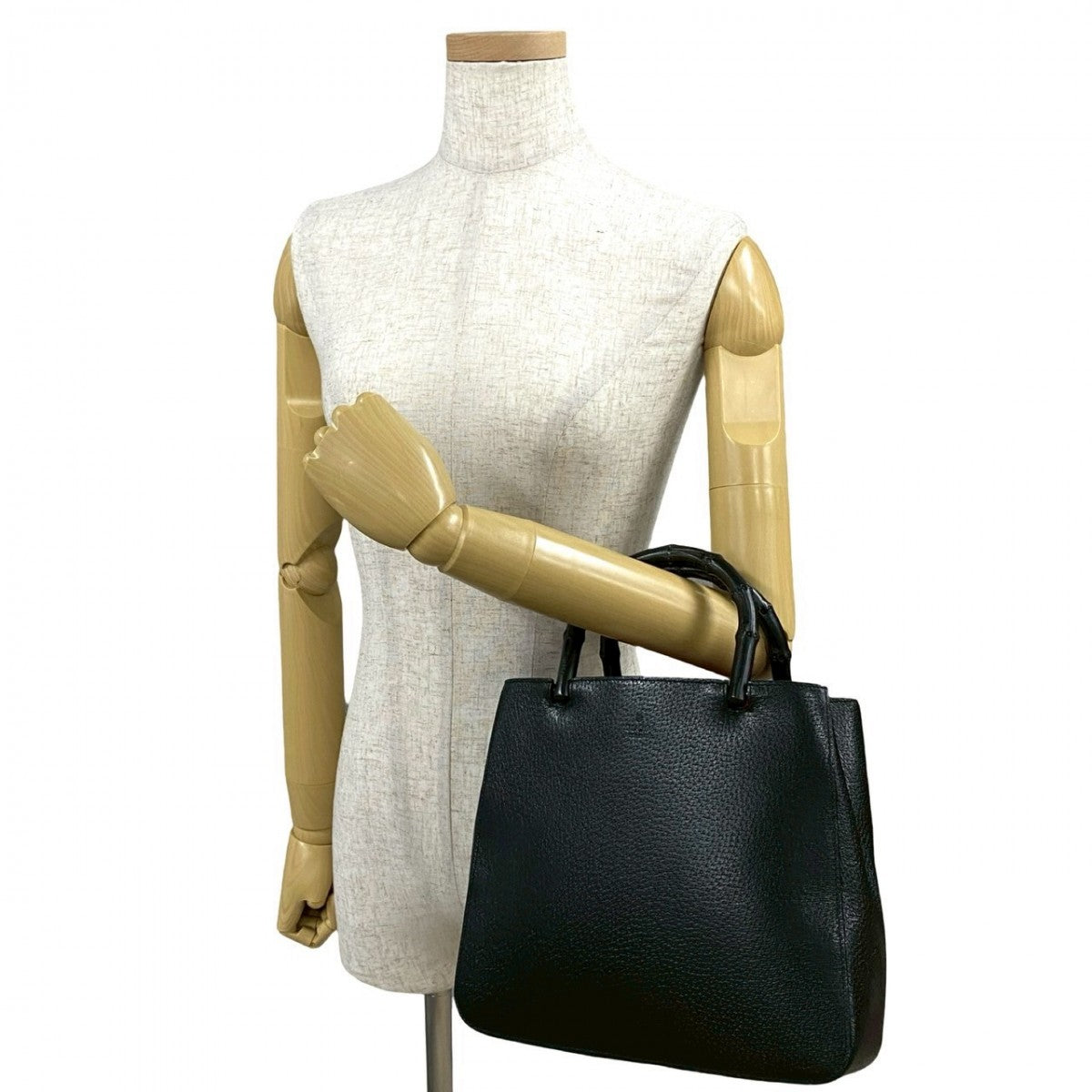 GUCCI Handbag leather black Bamboo