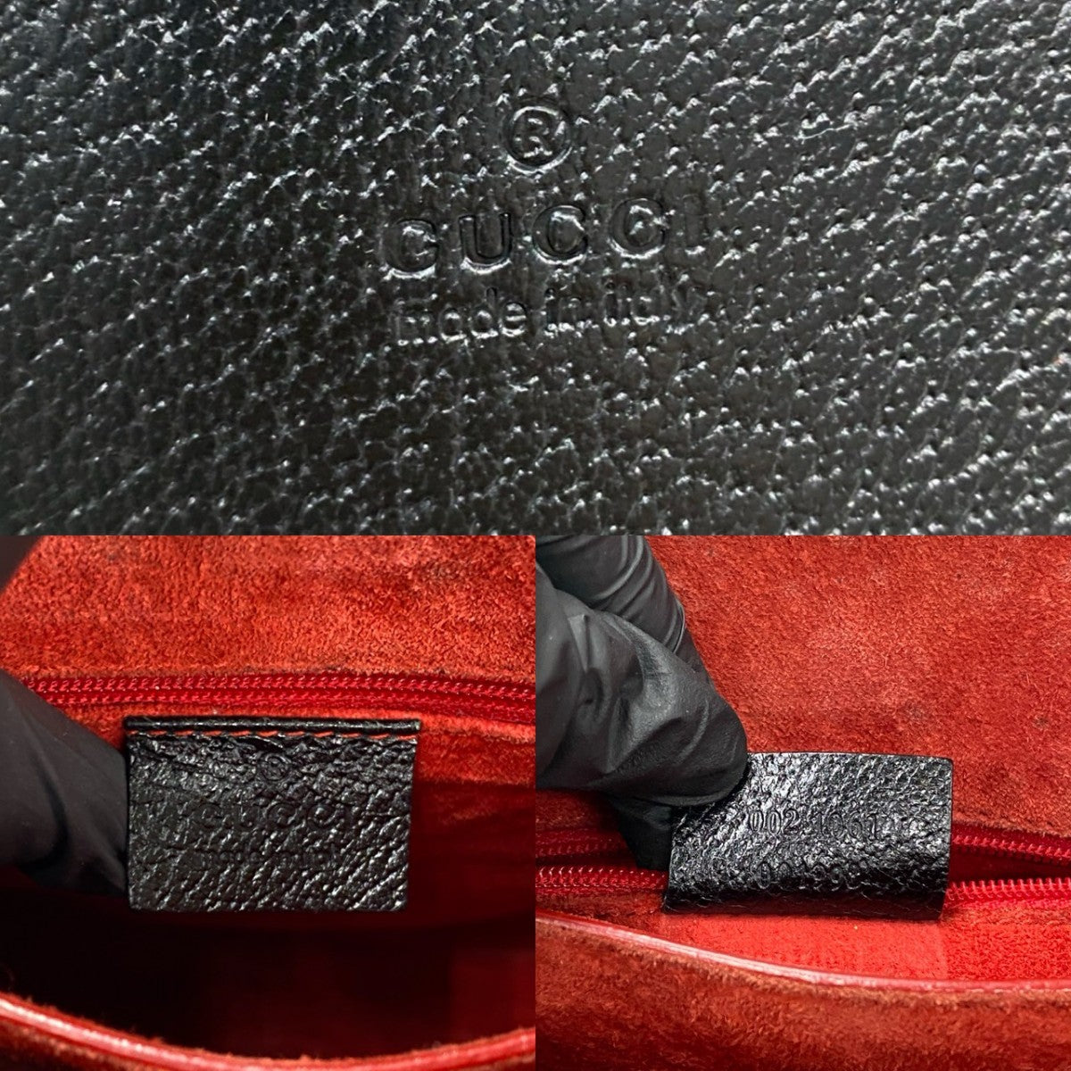 GUCCI Handbag leather black Bamboo