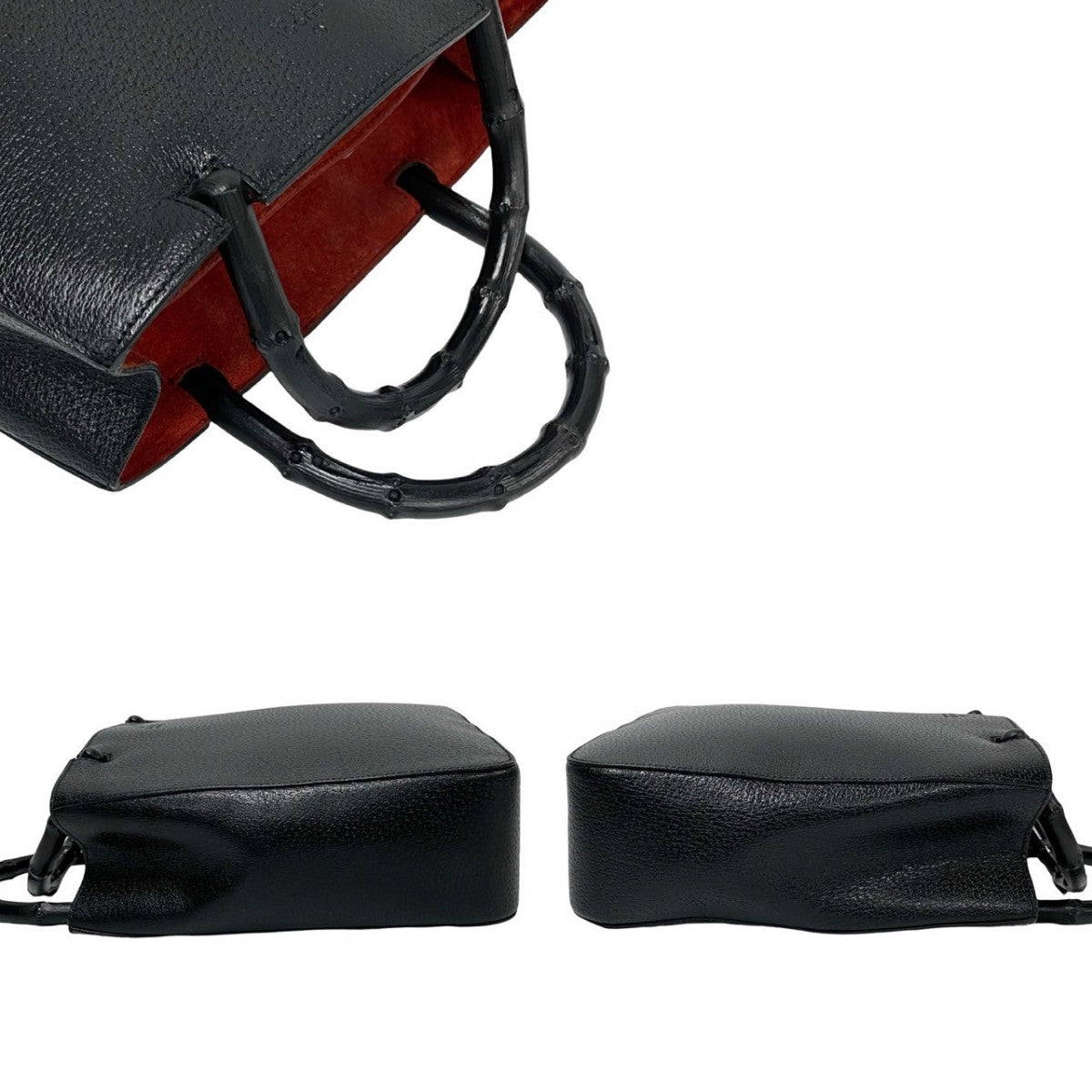 GUCCI Handbag leather black Bamboo