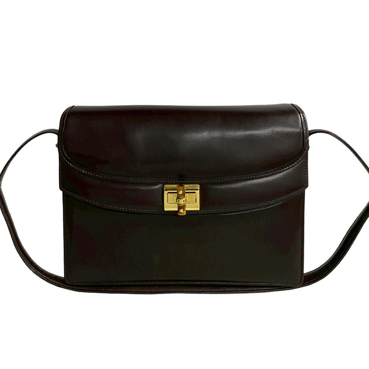 GUCCI Shoulder Bag Calfskin Brown