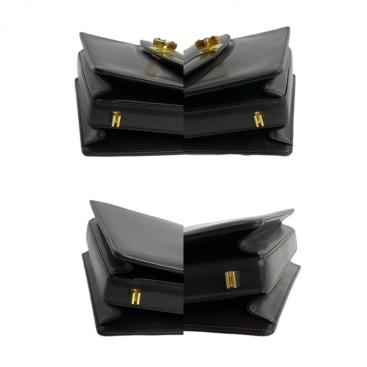 GUCCI Shoulder Bag Calfskin Brown