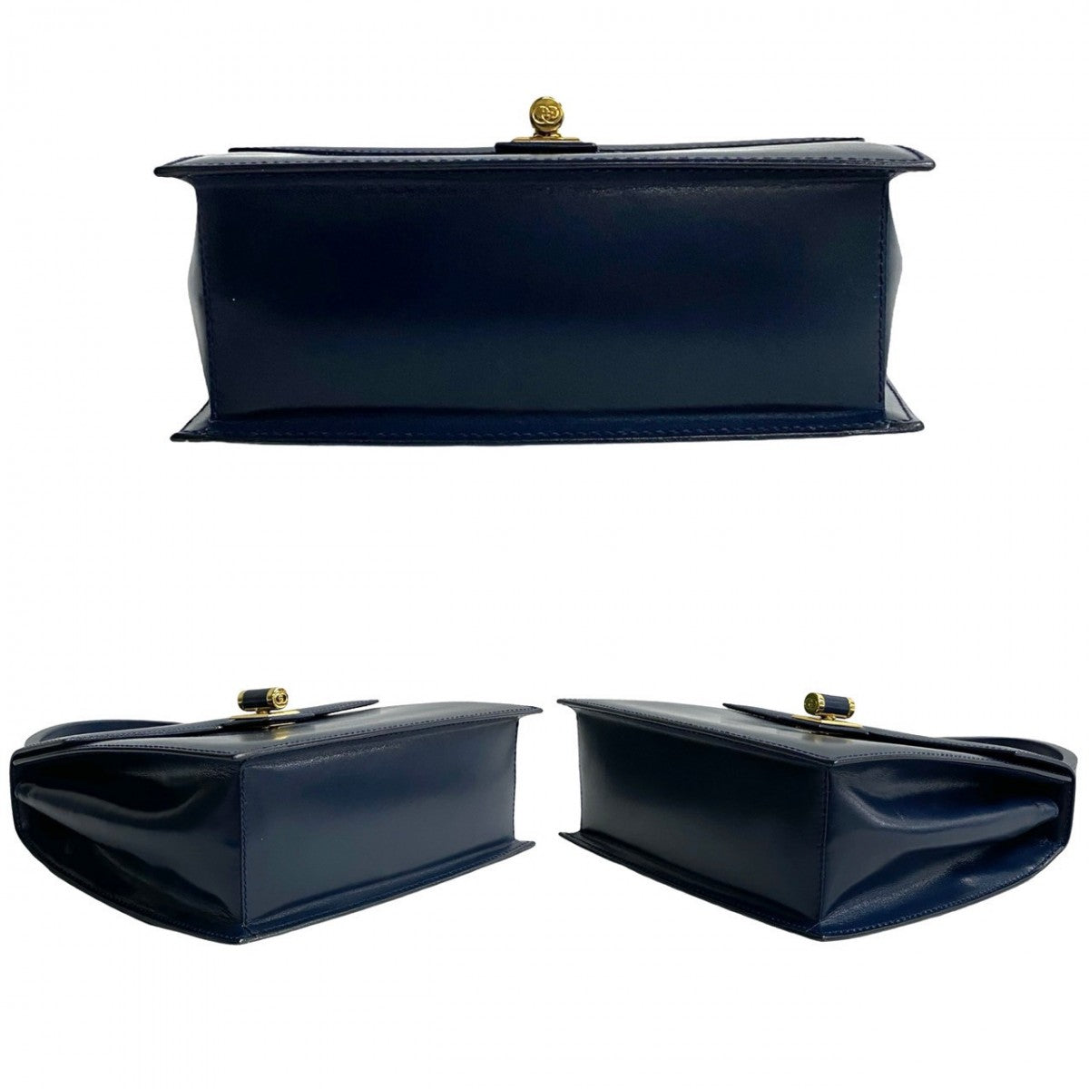 GUCCI Handbag leather Navy Old Gucci