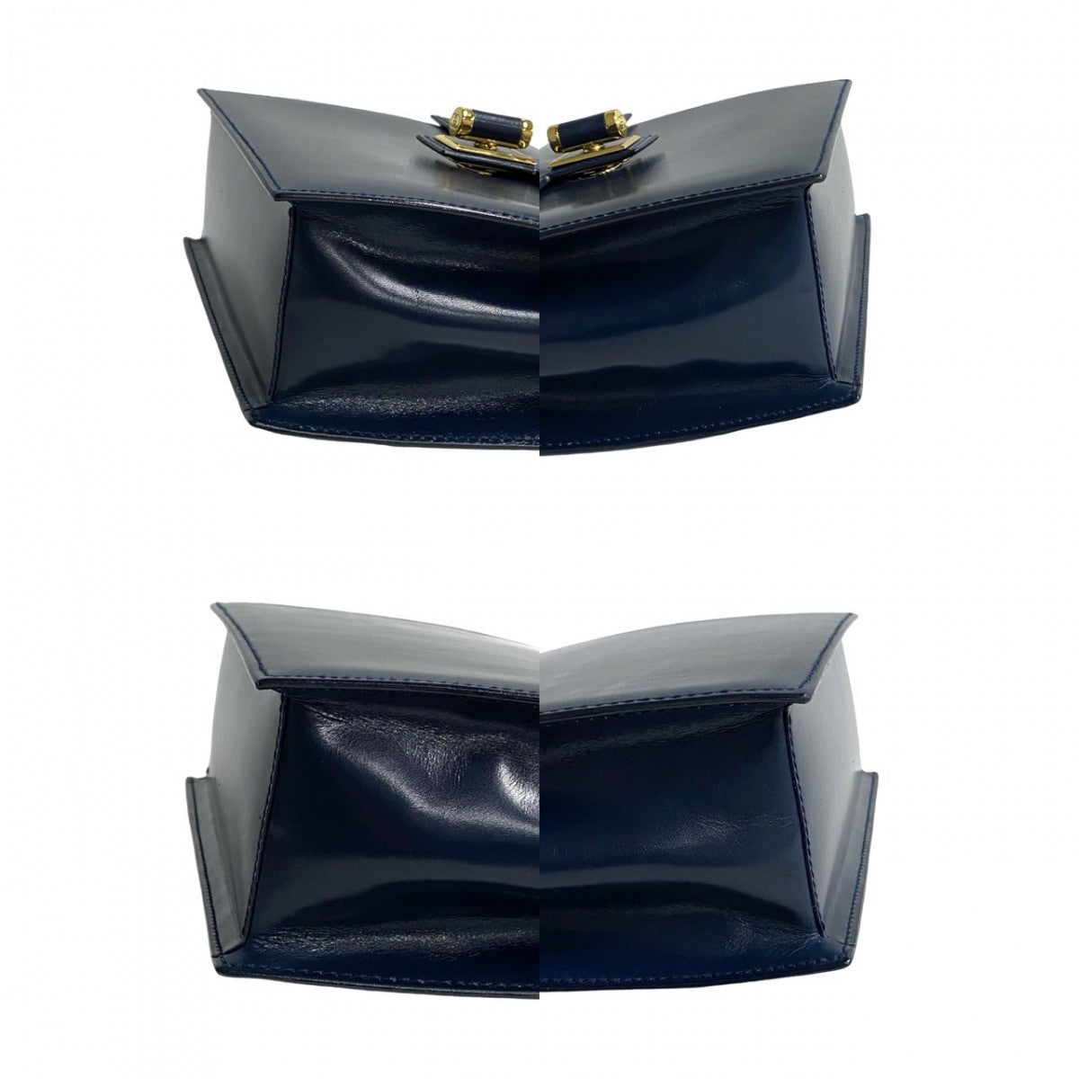 GUCCI Handbag leather Navy Old Gucci