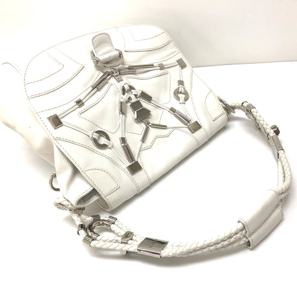 GUCCI Shoulder Bag 240237 leather white Luxury Handbag Women Used