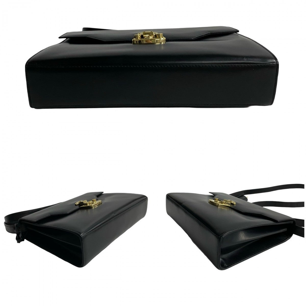 GUCCI Shoulder Bag leather black Ready lock