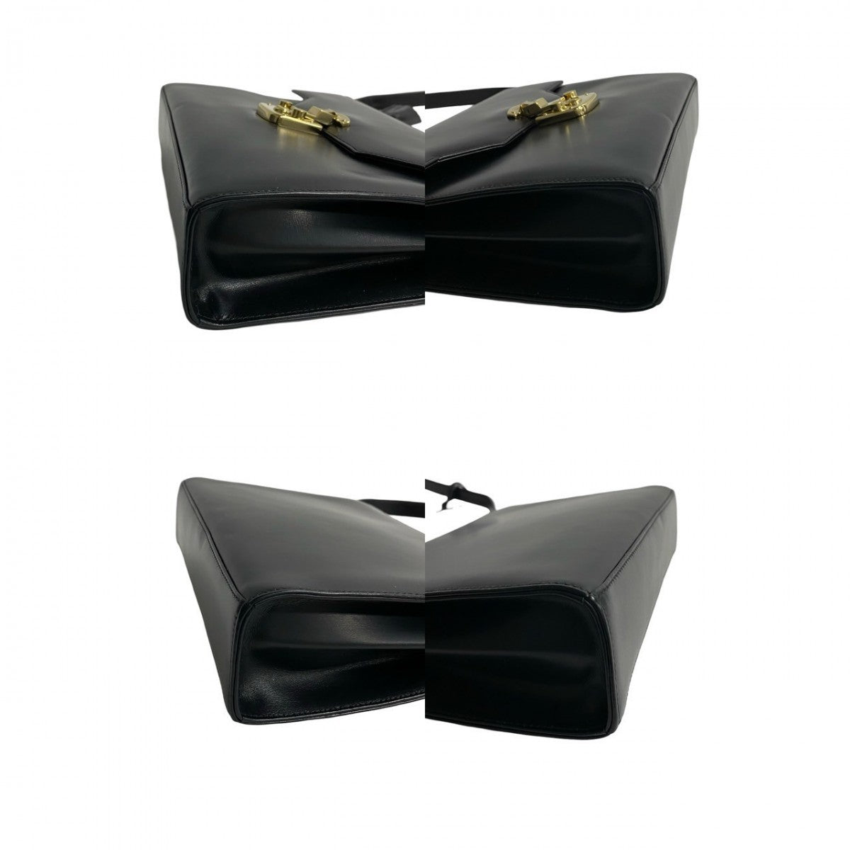 GUCCI Shoulder Bag leather black Ready lock