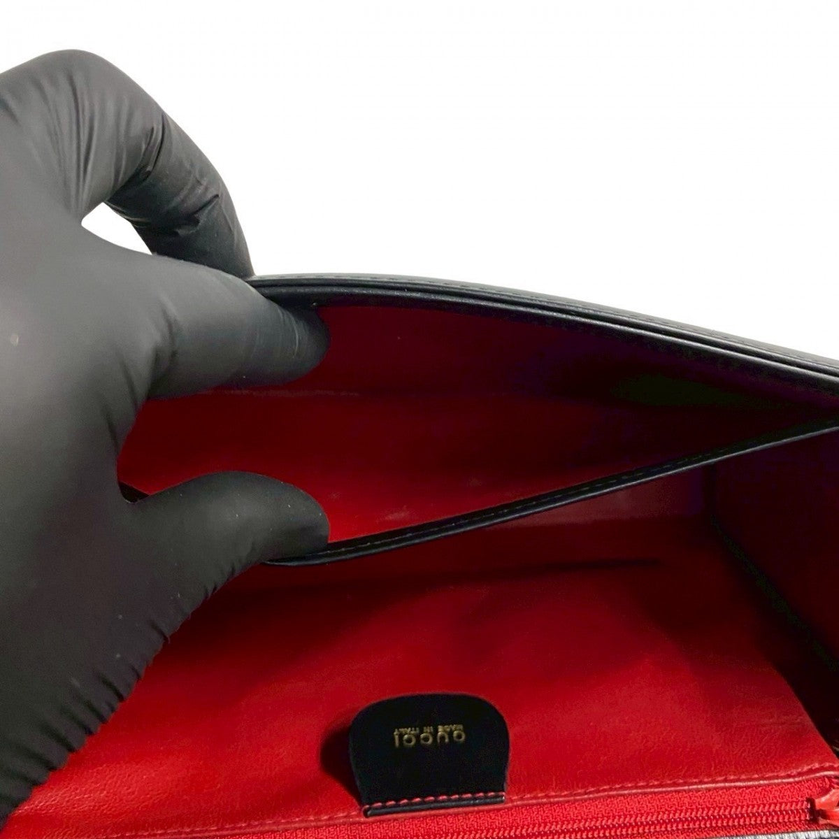 GUCCI Shoulder Bag leather black Ready lock
