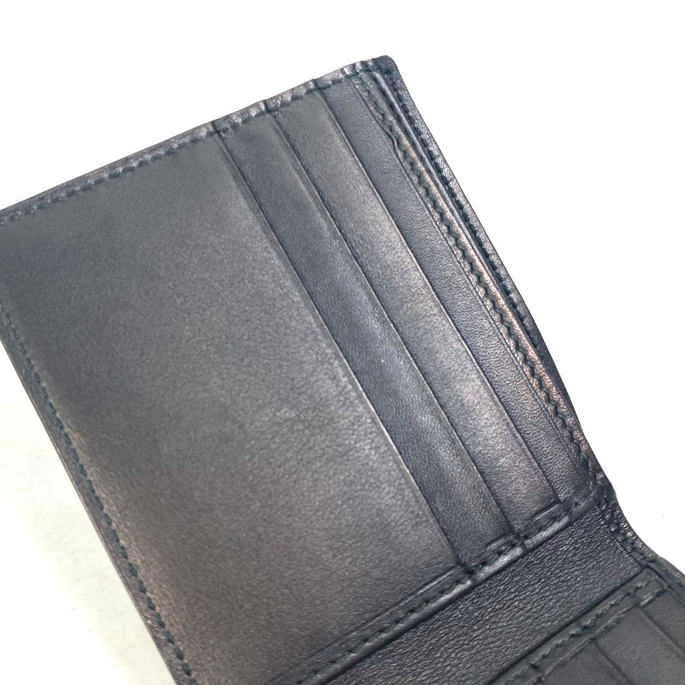 GUCCI Folded wallet 145754 Sima leather Black type Compact wallet GG Guccisima mens Used