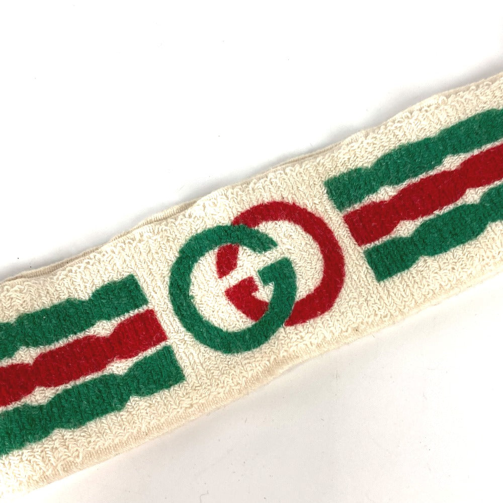GUCCI hair accessory Polyurethane white GG logo sherry line mens Used