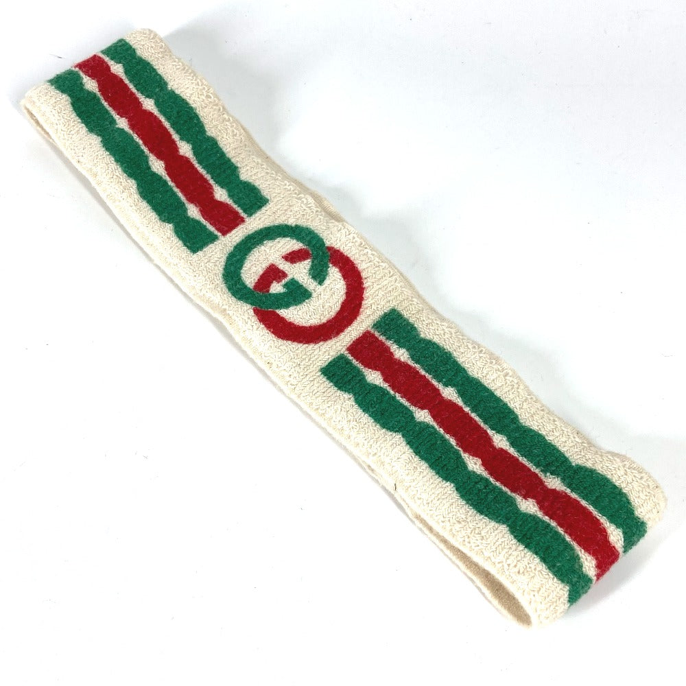 GUCCI hair accessory Polyurethane white GG logo sherry line mens Used