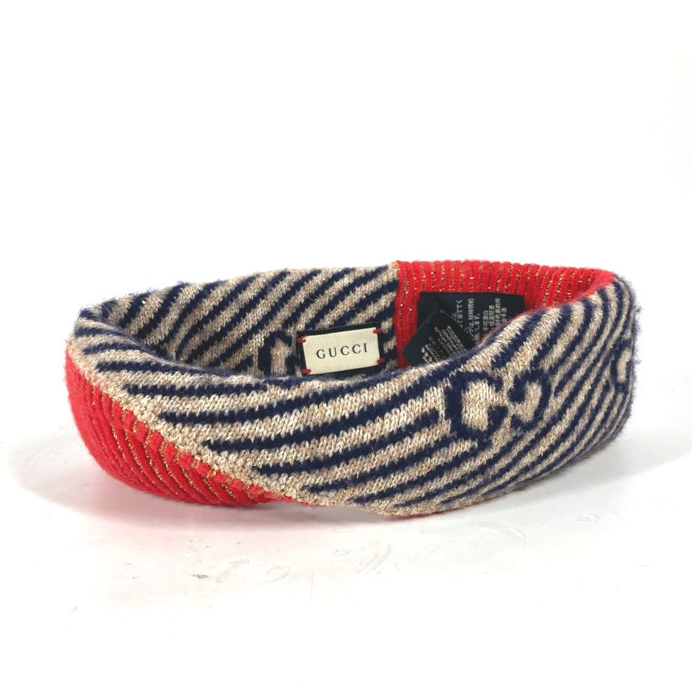 GUCCI hair accessory Wool, Nylon multicolor lame GG logo headband