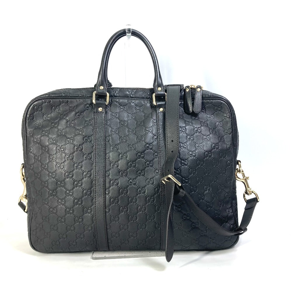 GUCCI Business bag 208463 leather Dark brown Tote Bag handbag Guccisima GG mens Used