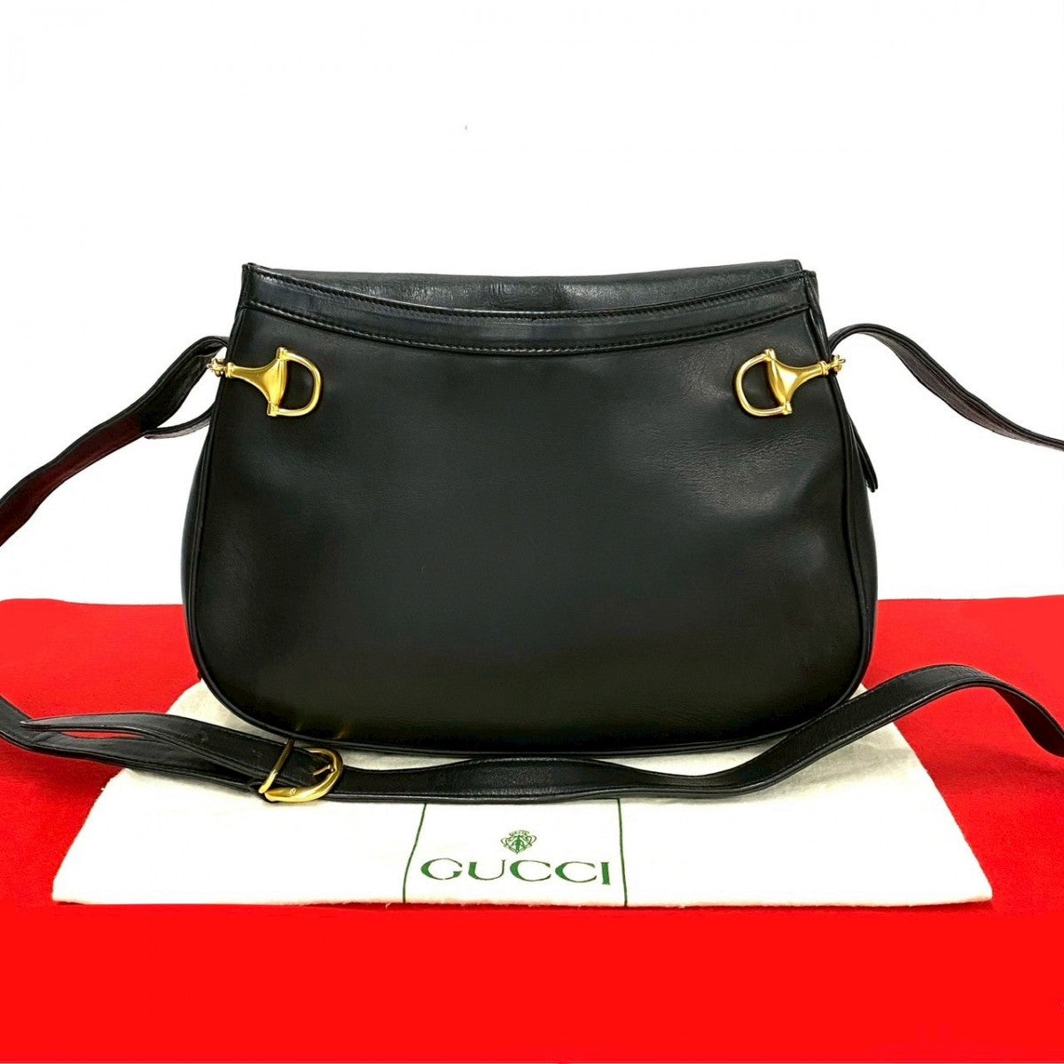 GUCCI Shoulder Bag leather black