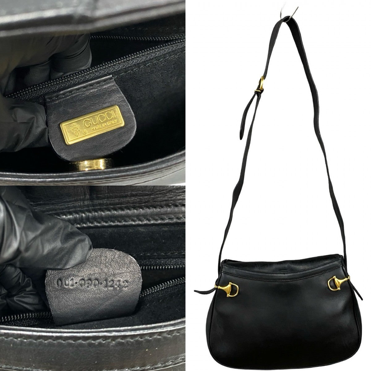 GUCCI Shoulder Bag leather black