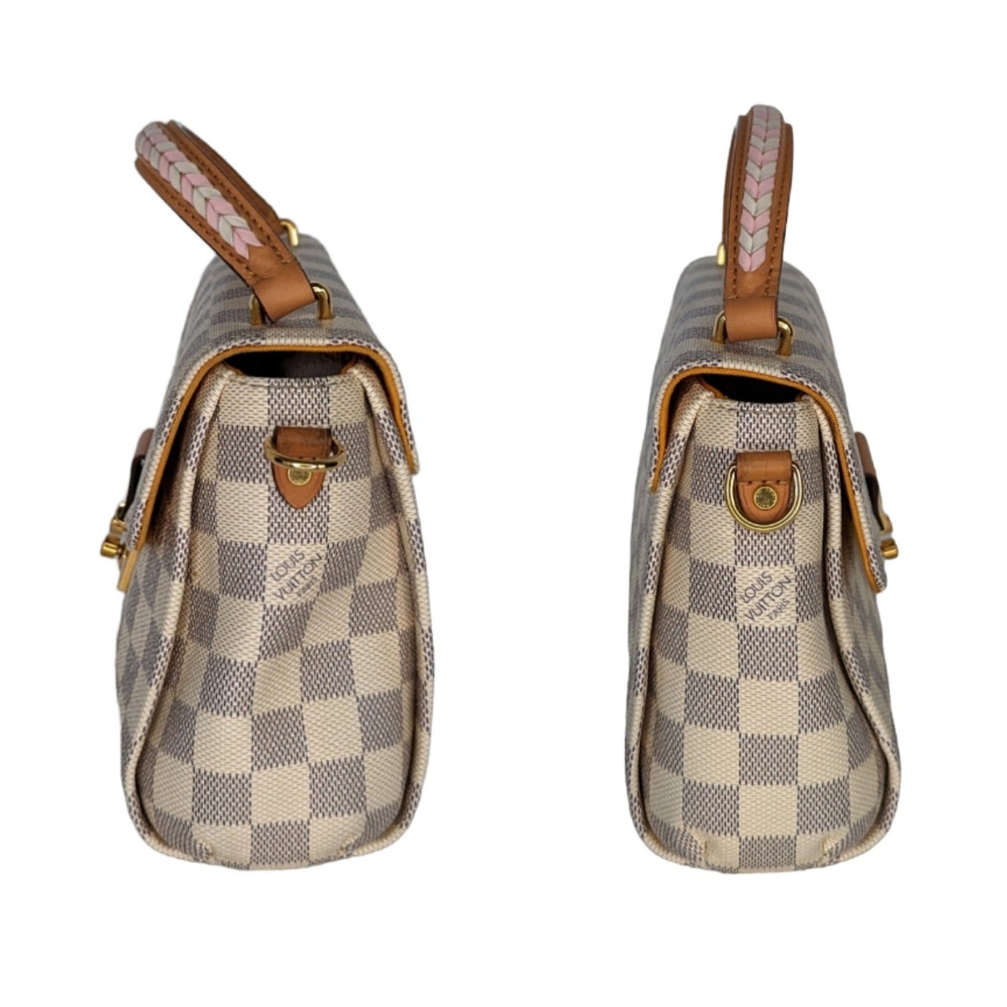 Louis Vuitton Damier Azur Braided Croisette Rose Bag
