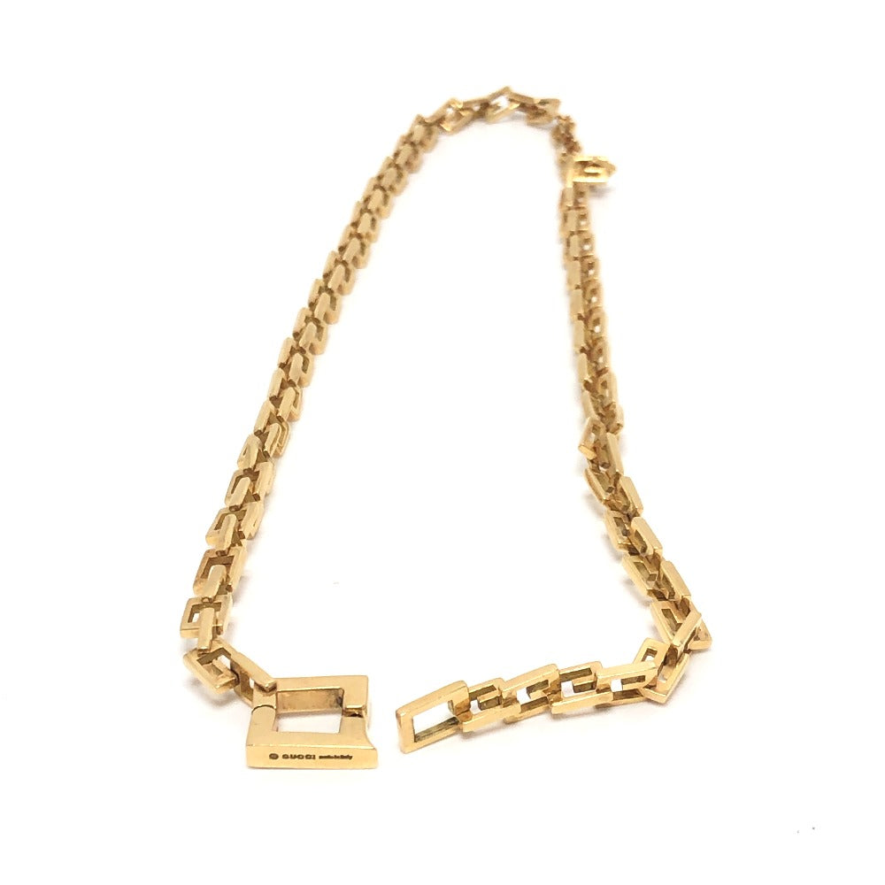 GUCCI Necklace 18K Yellow Gold gold K18YG G logo link square Women Used