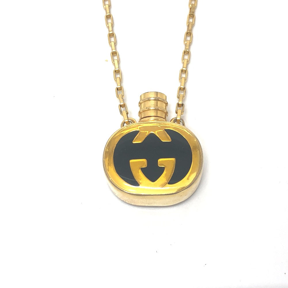 GUCCI Necklace Gold Plated gold GG Perfume Bottle Women Used