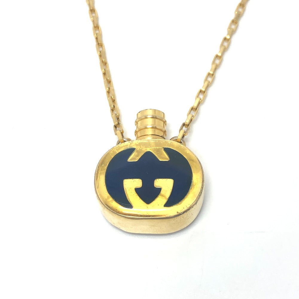 GUCCI Necklace Gold Plated gold GG Perfume Bottle Women Used