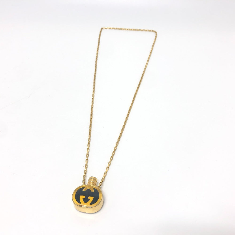 GUCCI Necklace Gold Plated gold GG Perfume Bottle Women Used