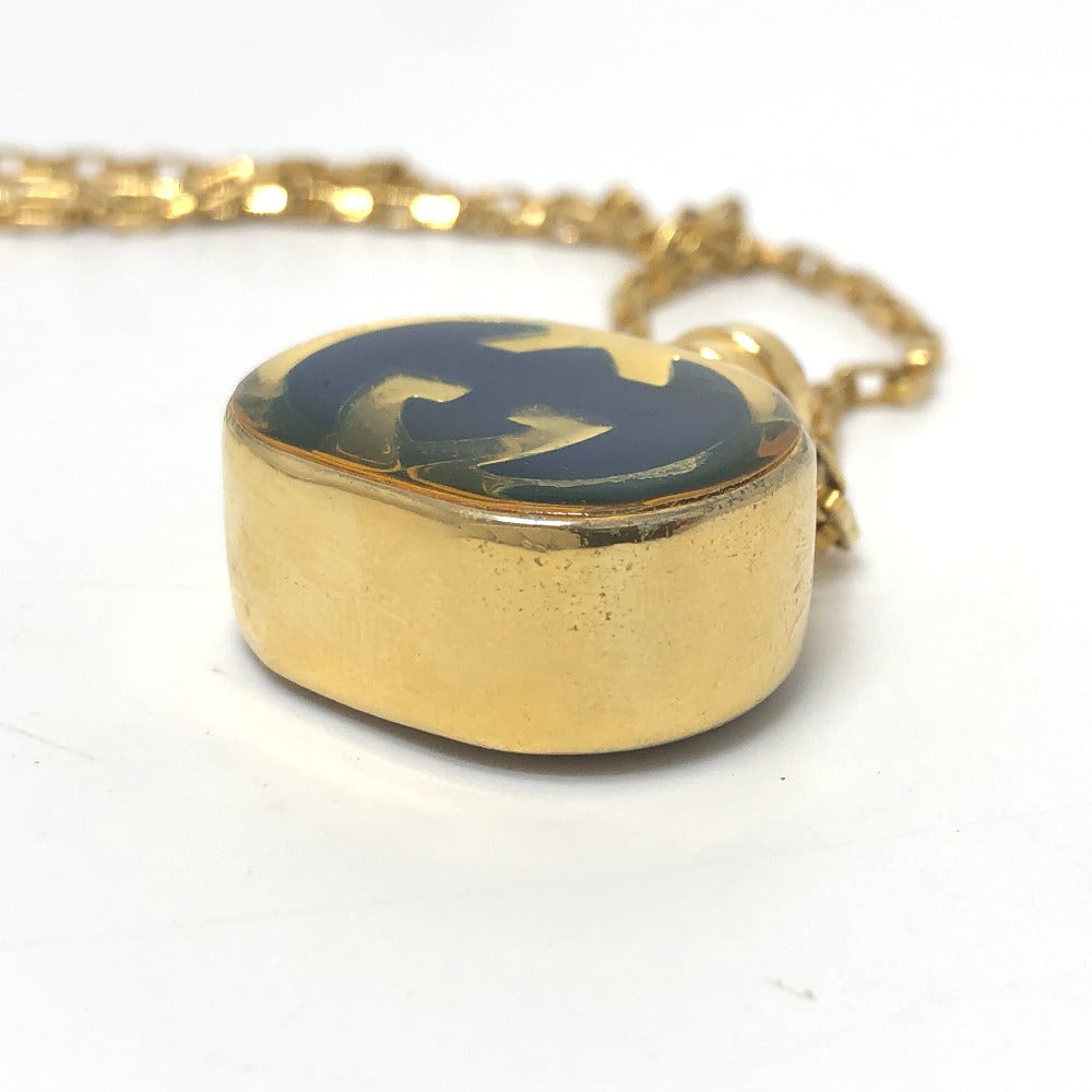 GUCCI Necklace Gold Plated gold GG Perfume Bottle Women Used