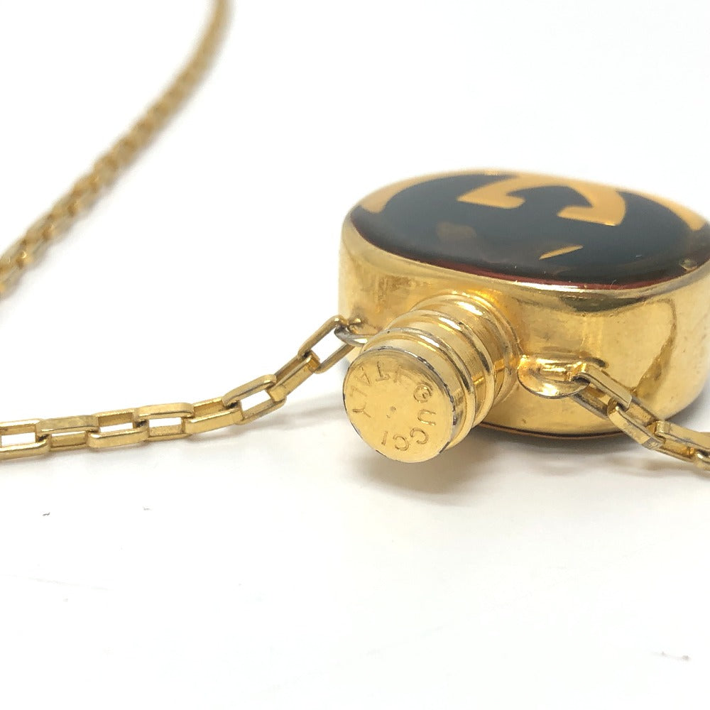GUCCI Necklace Gold Plated gold GG Perfume Bottle Women Used