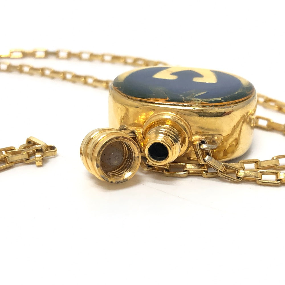 GUCCI Necklace Gold Plated gold GG Perfume Bottle Women Used
