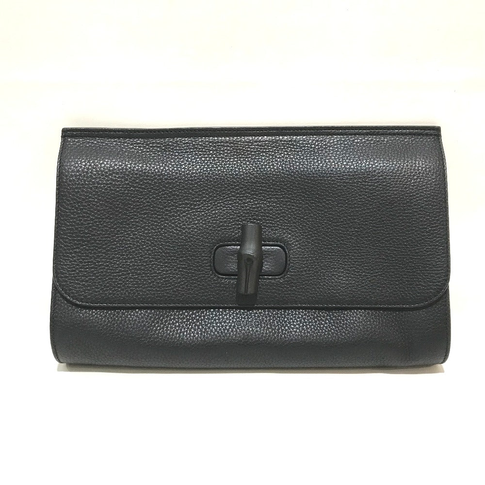 GUCCI Clutch bag 387220 Bamboo / leather black bamboo clutch Clutch bag unisex(Unisex) Used