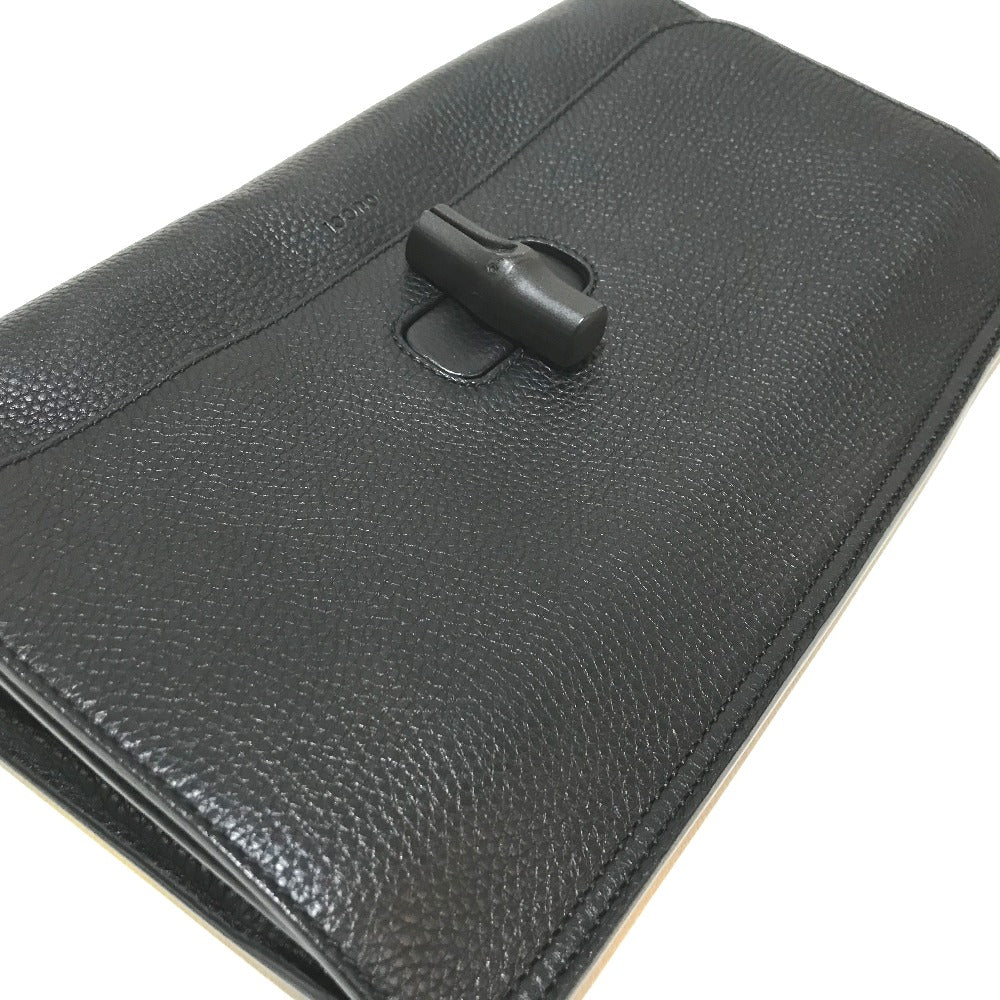GUCCI Clutch bag 387220 Bamboo / leather black bamboo clutch Clutch bag unisex(Unisex) Used